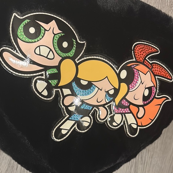 Powerpuff Girls Black Heart-Shaped Kids Bag w/optional hood - Picture 3 of 7